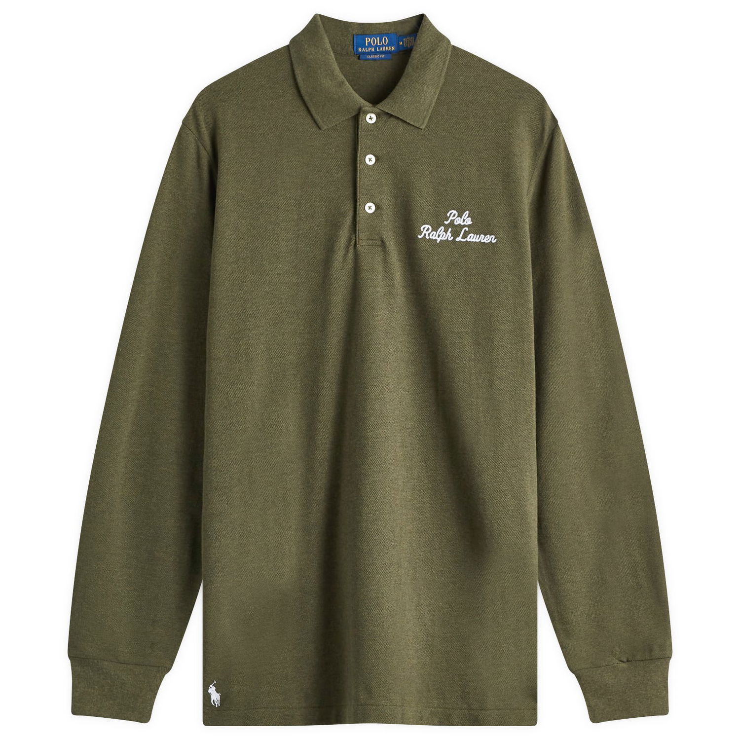 Polo tričko Polo by Ralph Lauren Script Logo Long Sleeve Polo Shirt Zelené | 710957364002, 1