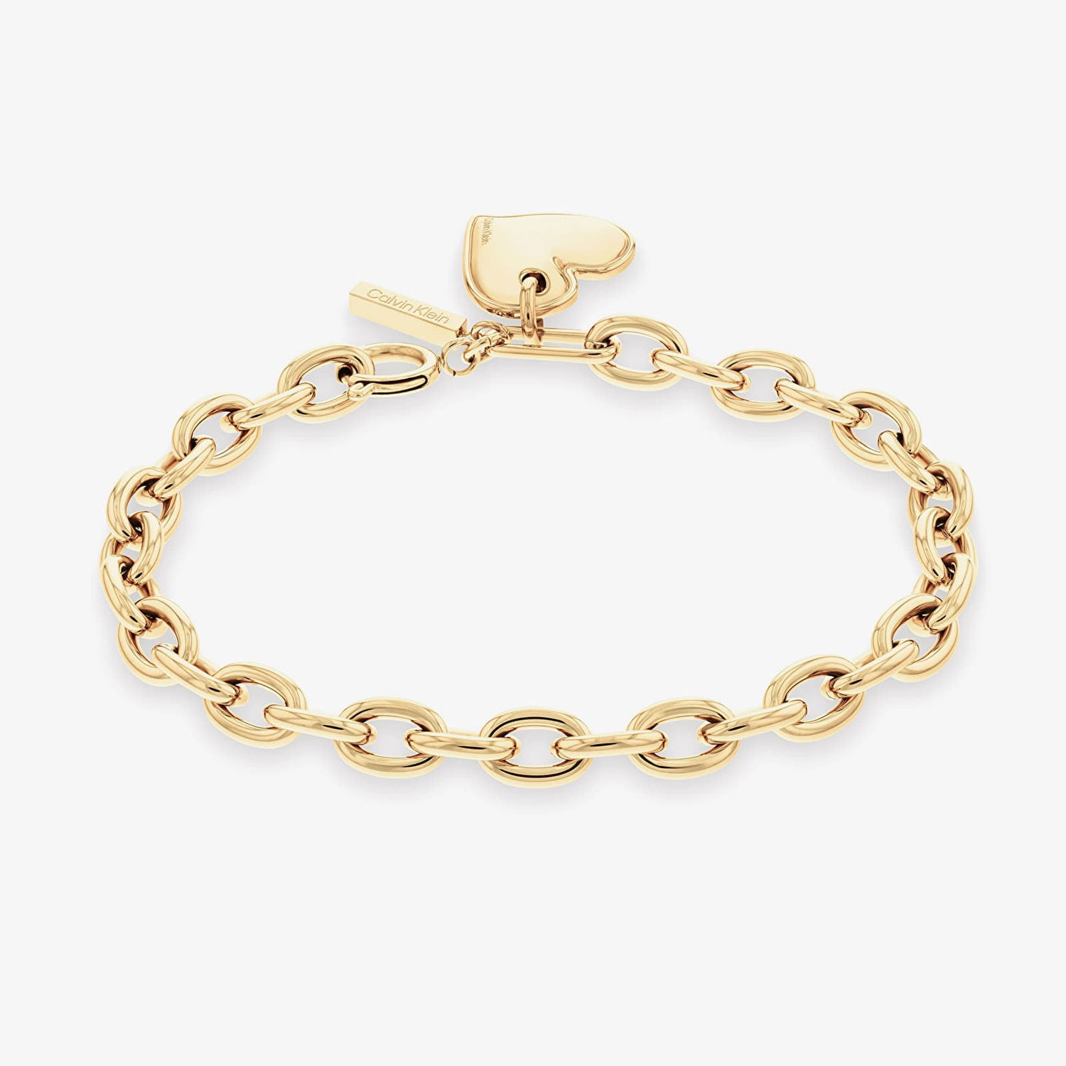 Náramok CALVIN KLEIN Oval Chain Link Bracelet with Heart Charm Žltá | 35000297, 0