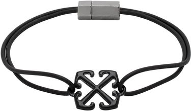 Náramok Off-White Rubber Bracelet With Metal Clasp Čierna | OMOA10AC99MET0011010, 0