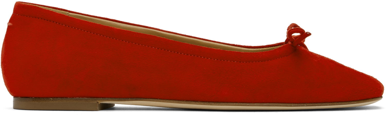 Oblečenie Aeyde Aeyde Delfina Suede Ballerina Flats Červená | A11-FL-MNLR8FL17-FW24-406-017, 0