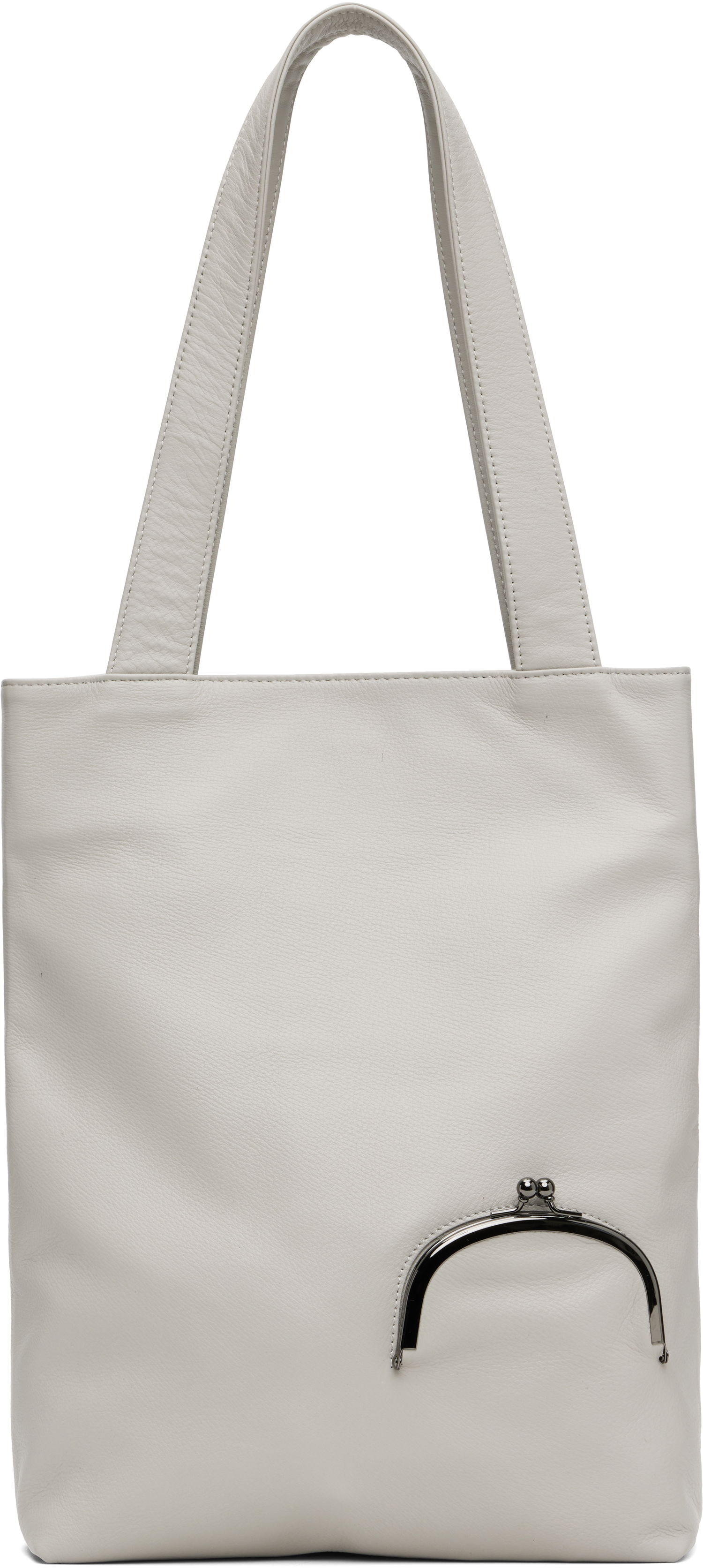 Tote bag Yohji Yamamoto YOHJI YAMAMOTO Clasp Tote Biela | DP-I83-717, 0