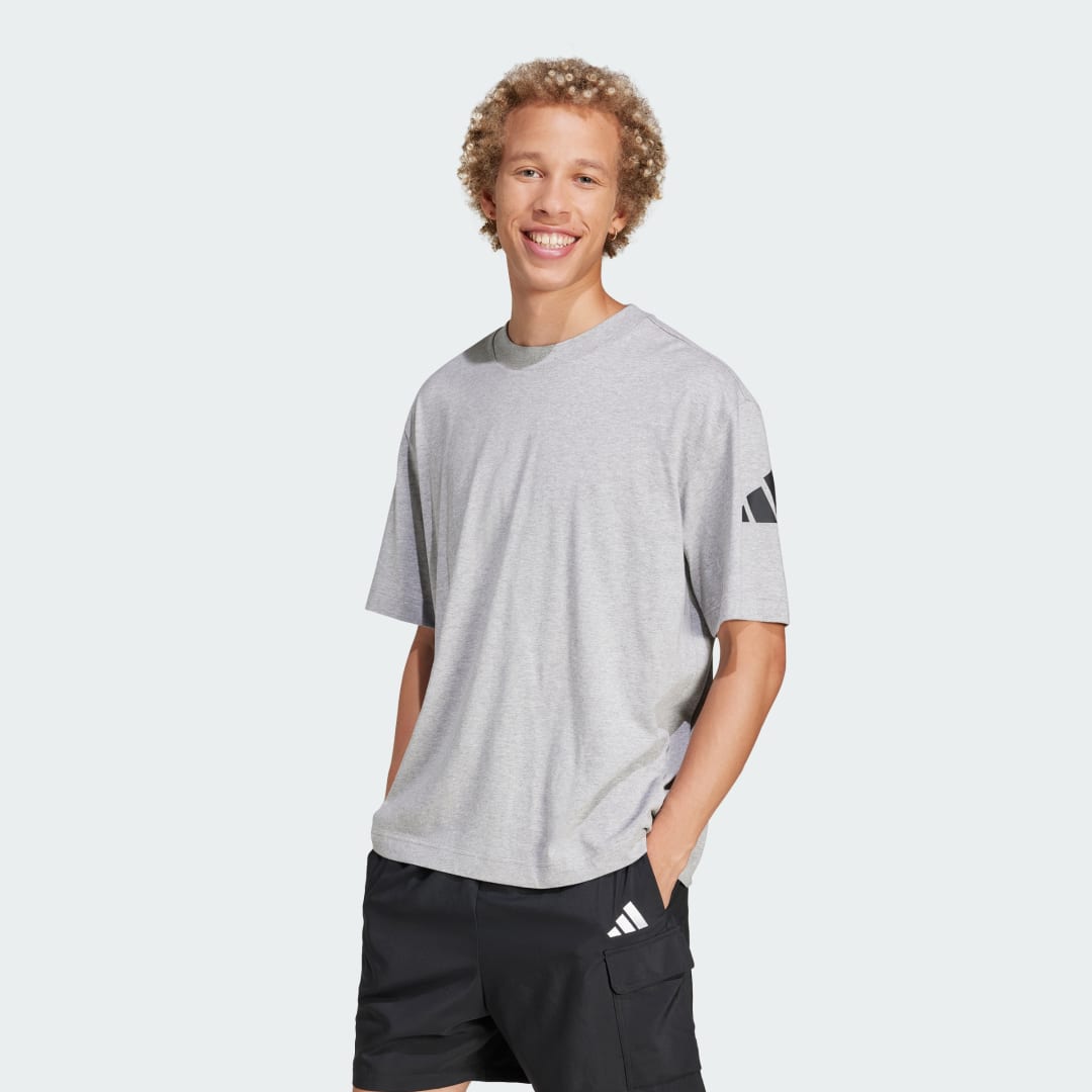 Tričko adidas Performance Loose Fit Logo Graphic Tee Šedá | JF3618, 0