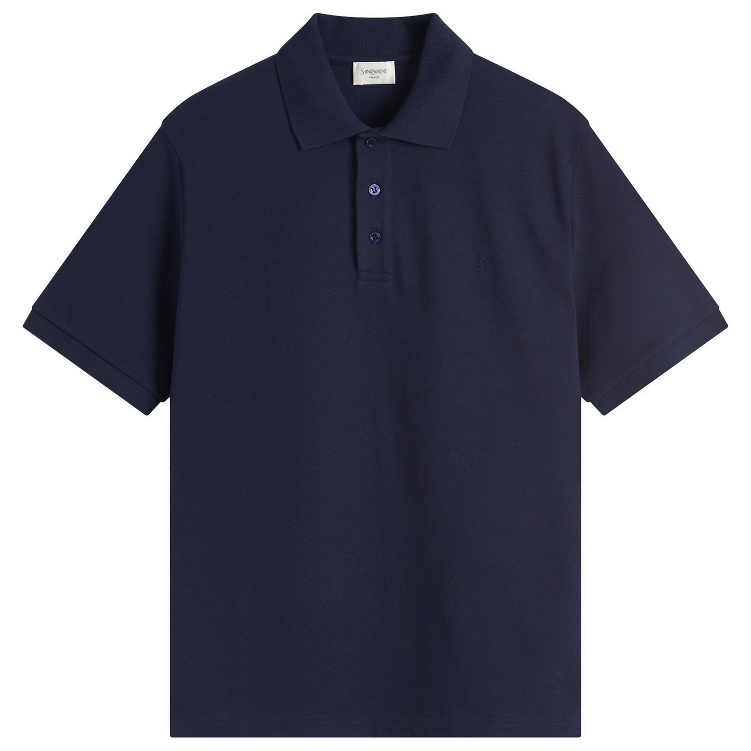 Polo tričko Saint Laurent Cotton Pique Polo Shirt, Size Large Navy | 798944-Y37HC-4140, 1