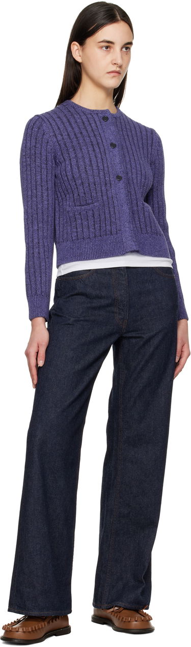 Sveter JW Anderson JW Anderson Cropped Buttoned Cardigan Fialová | KW1356-YN0410, 3