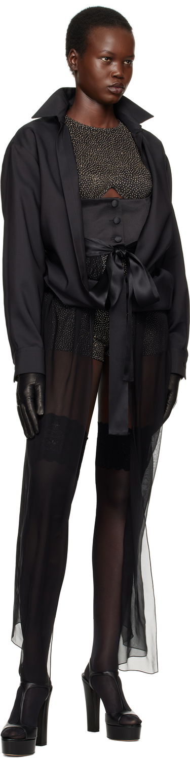 Sukňa Dolce & Gabbana Dolce&Gabbana Maxi Silk Chiffon Skirt Čierna | F4C0AT FU1AT, 3