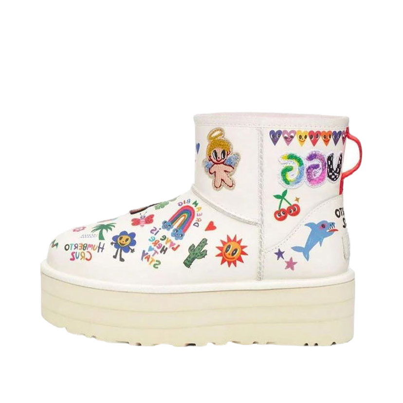 Tenisky a topánky UGG Classic Mini Platform Boot Pop Sketch (Women's) Béžová | 1153065-WHT