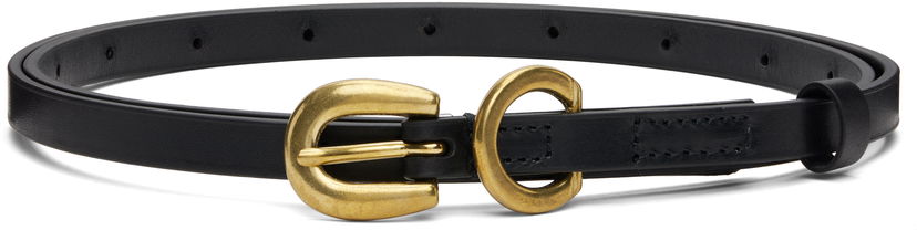Opasok AURALEE AURALEE Narrow Leather Belt Čierna | A25AB08RP