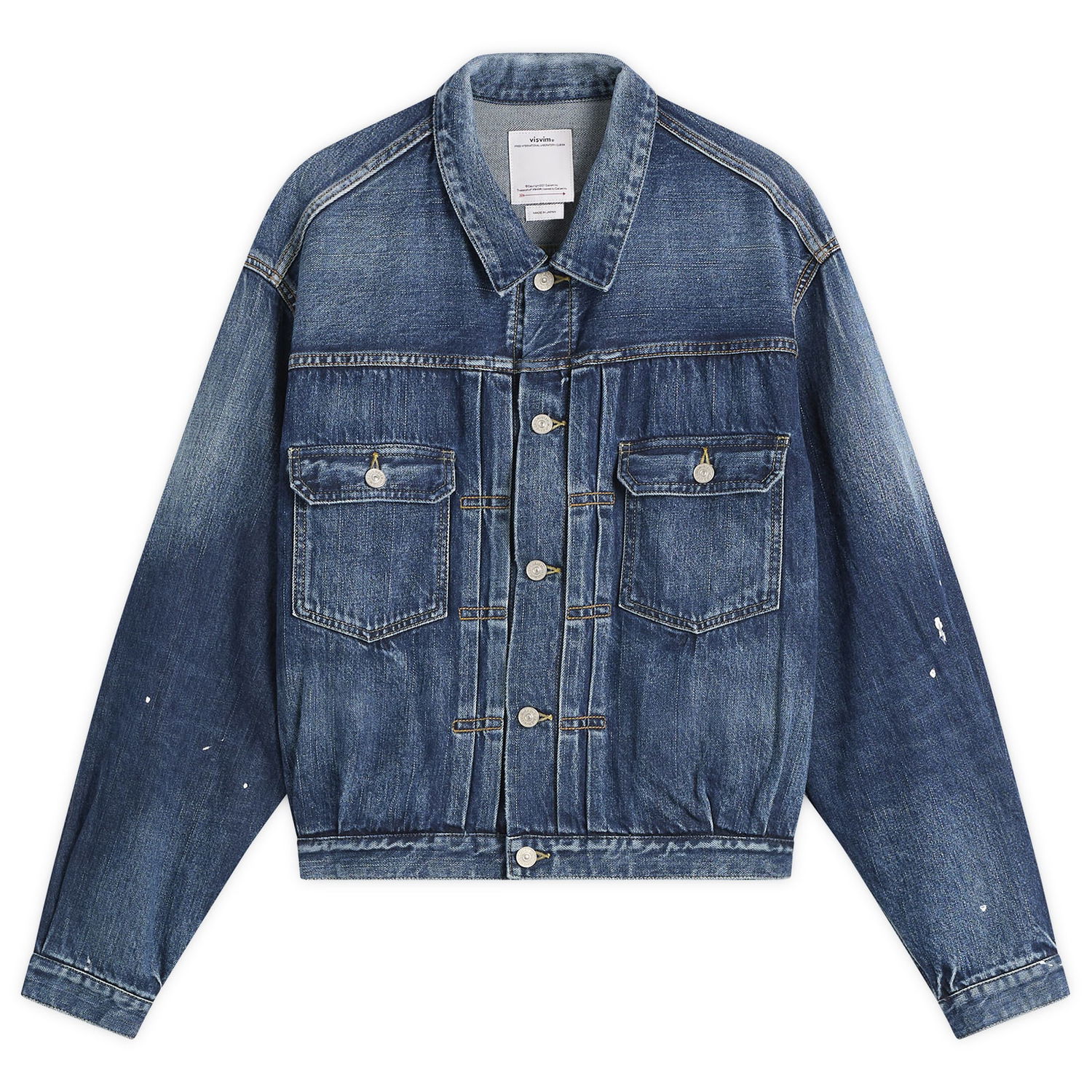 Bunda visvim Social Sculpture 101 Paint Splatter Denim Jacket Modrá | 0125205006002-DEN, 1