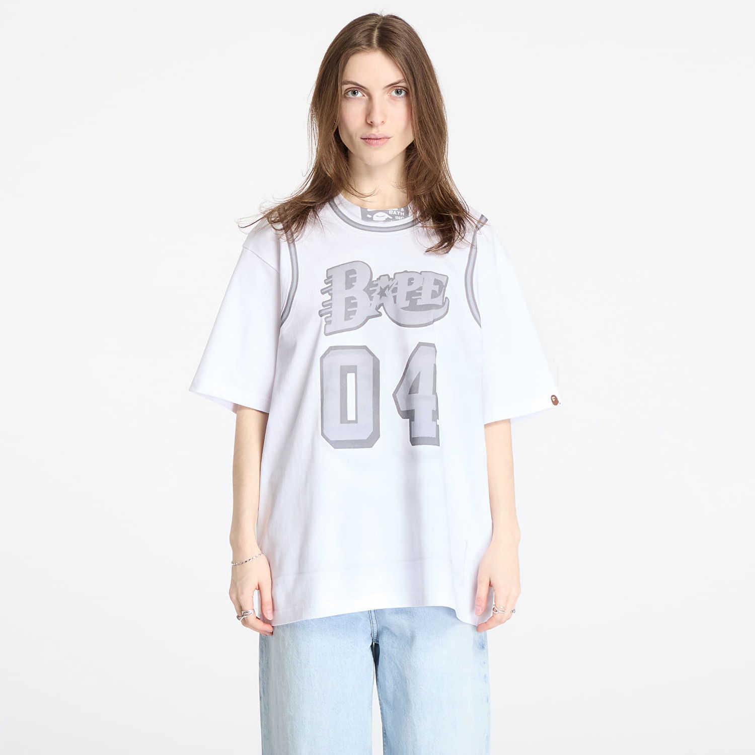 Dres BAPE A BATHING APE Fake Print Relaxed Fit Tee Biela | 001CSL301335MWHT, 0