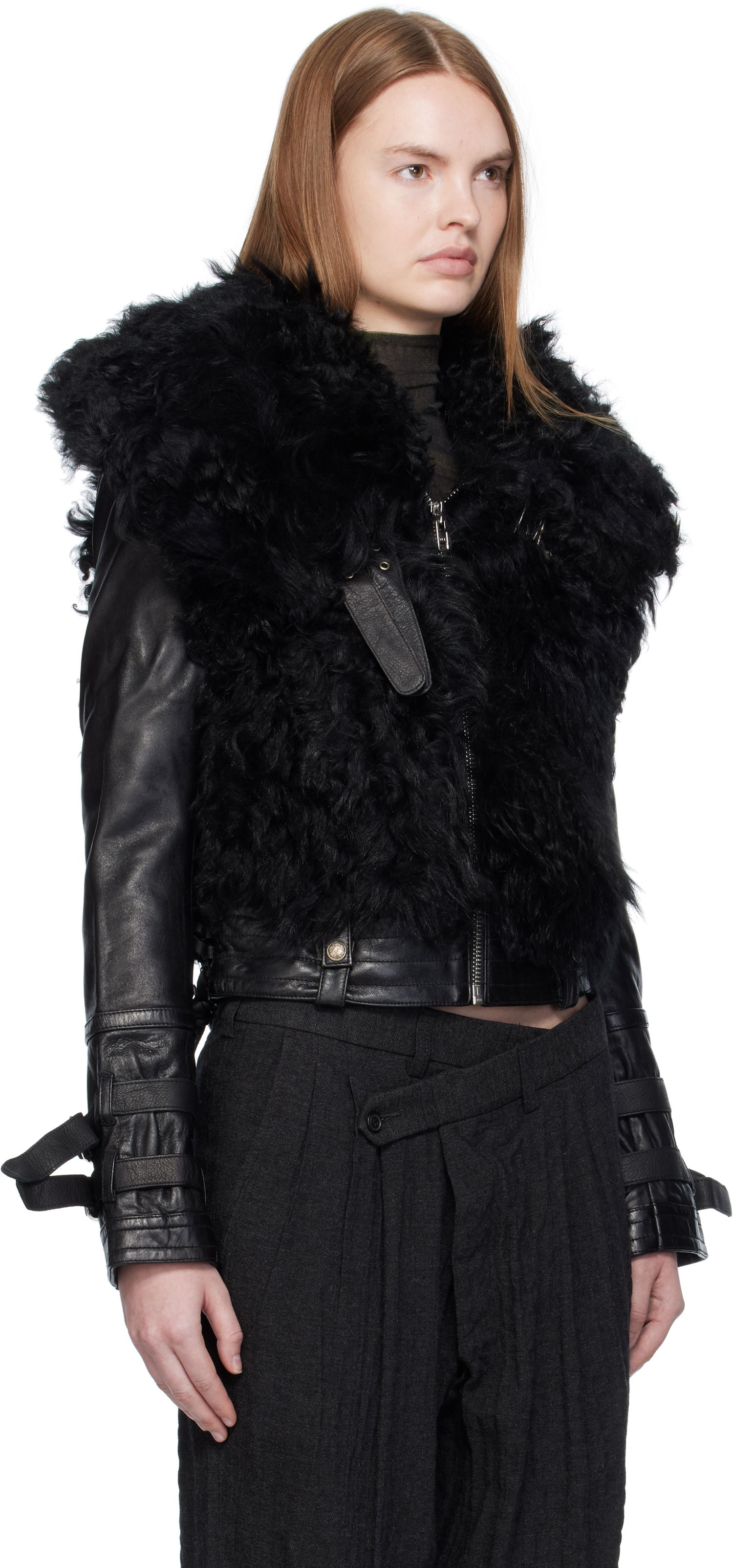 Bunda R13 R13 Furry Shrunken Shearling Jacket Čierna | R13WR419-R544A, 1