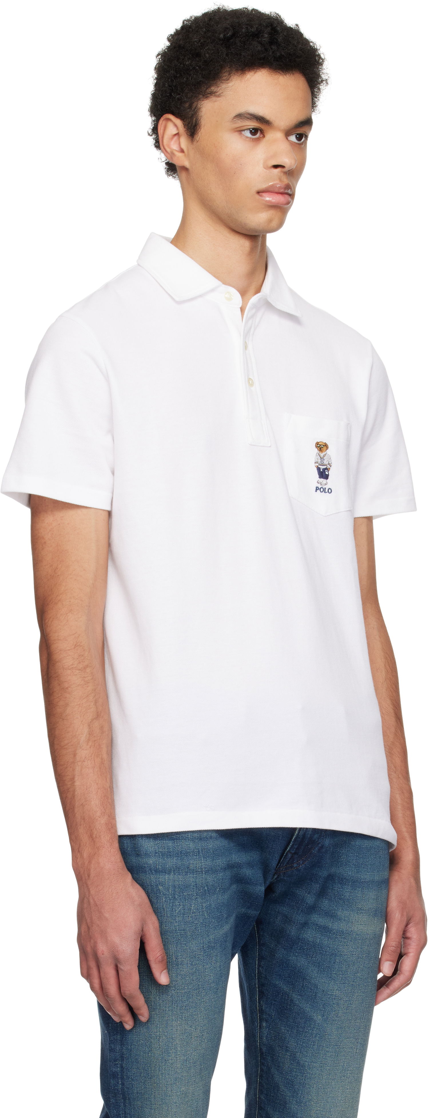 Polo tričko Polo by Ralph Lauren Polo Ralph Lauren Classic Fit Polo Bear Mesh Polo Biela | 710963818001, 1