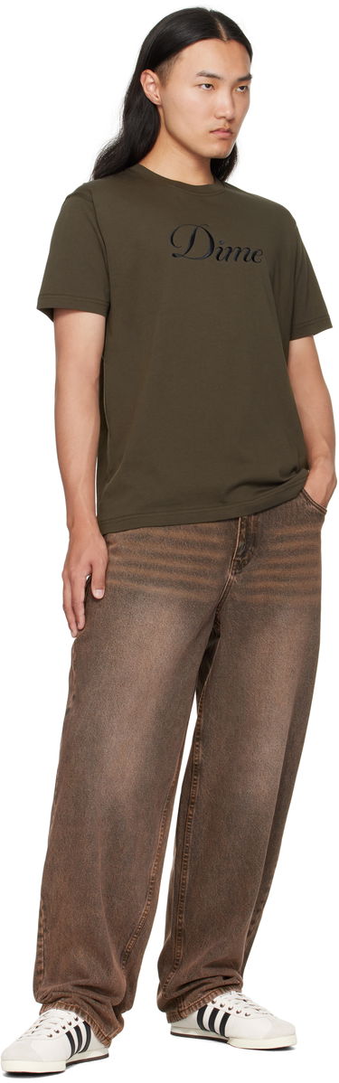 Tričko Dime Dime Cursive T-Shirt Zelené | DIMEFA2574BLK, 3