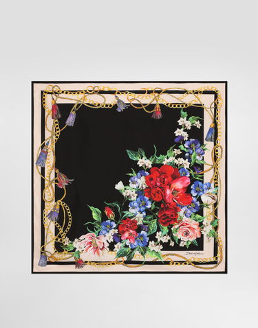 Šál Dolce & Gabbana Dolce & Gabbana Floral-Print Silk Twill Square Scarf Rôznofarebný | FN092RGDC5JHN5QG, 0