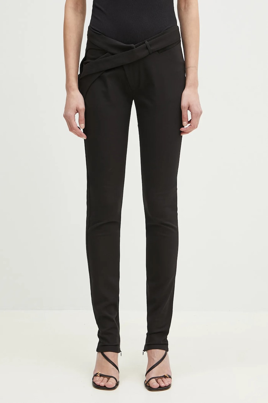 Nohavice Ottolinger Ottolinger Slim Leg Suit High Waist Pants Čierna | 123.201423.02, 0