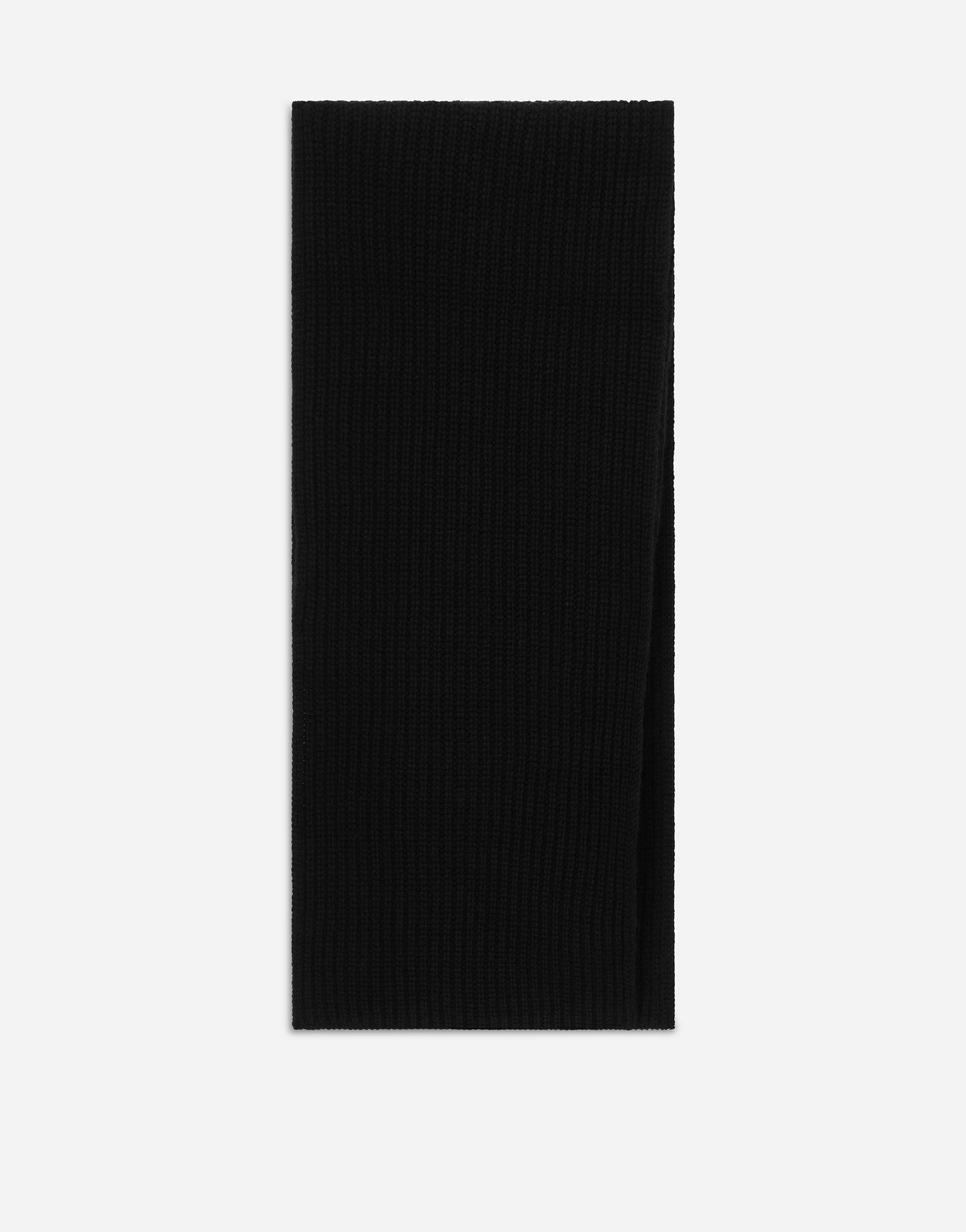 Šál Dolce & Gabbana Dolce & Gabbana Ribbed Cashmere Scarf with DG Logo Čierna | GXS99ZJAWYAN0000, 1