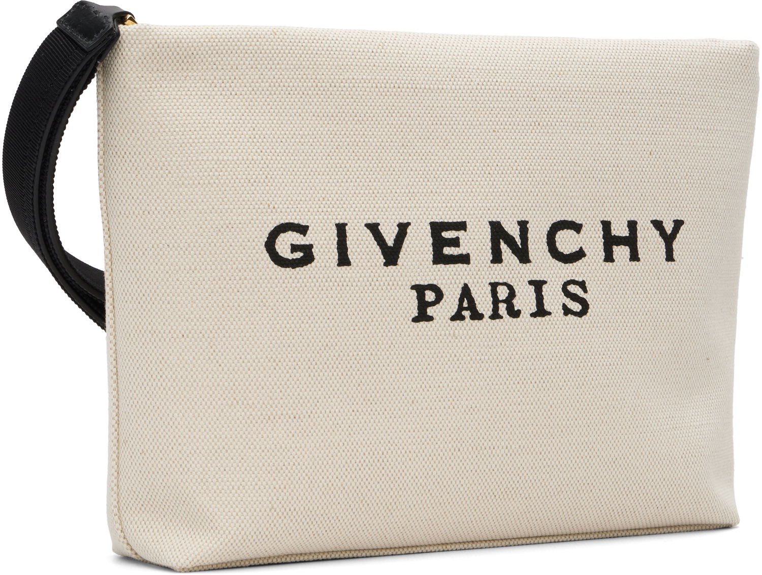 Peňaženka Givenchy Canvas Pouch with Givenchy Paris Print and Wrist Strap Béžová | BB60PNB2C8255, 1