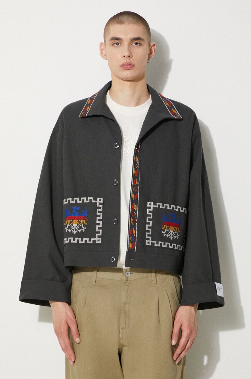 Bunda Neighborhood NEIGHBORHOOD GT Embroidery Oversize Jacket Šedá | 241AQNH.JKM04, 0