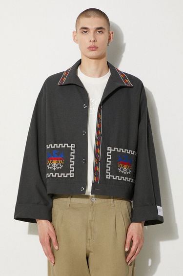 Bunda Neighborhood NEIGHBORHOOD GT Embroidery Oversize Jacket Šedá | 241AQNH.JKM04, 0