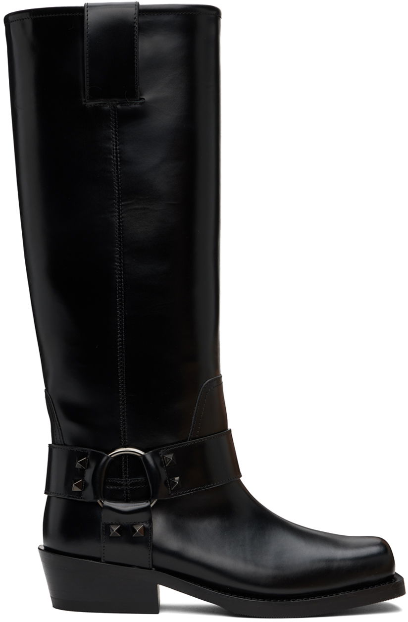Oblečenie Valentino Valentino Garavani Rockstud Tall Biker Boots Čierna | 5W0S0KV3NIB, 0