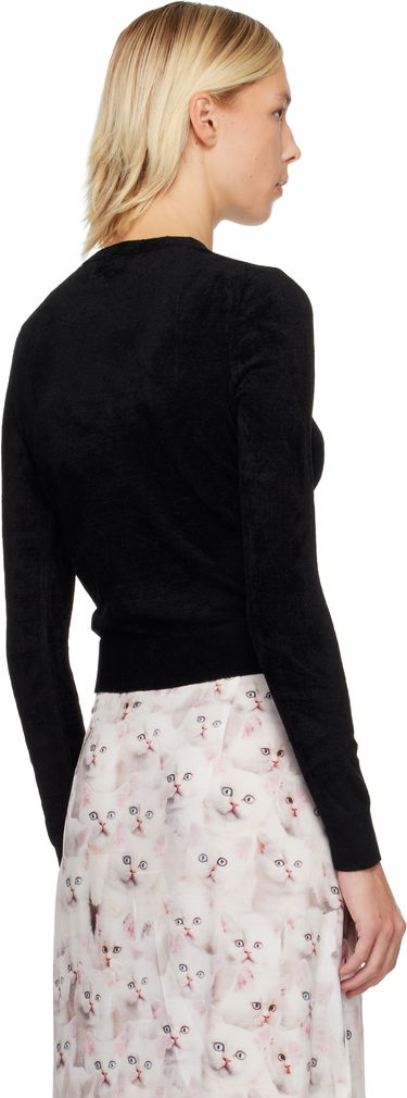 Sveter Diesel Textured Long-Sleeve Crewneck Cut-Out Detail Sweater Čierna | A19484 0IKBZ, 2