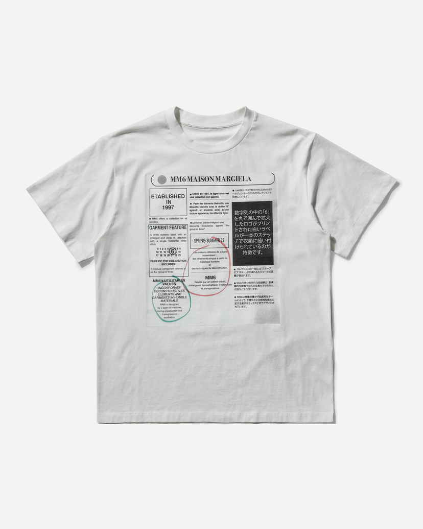 MM6｜ (S52GC0337 S24312 900) MM6 Maison Margiela t-shirt bawełniany damski kolor biały