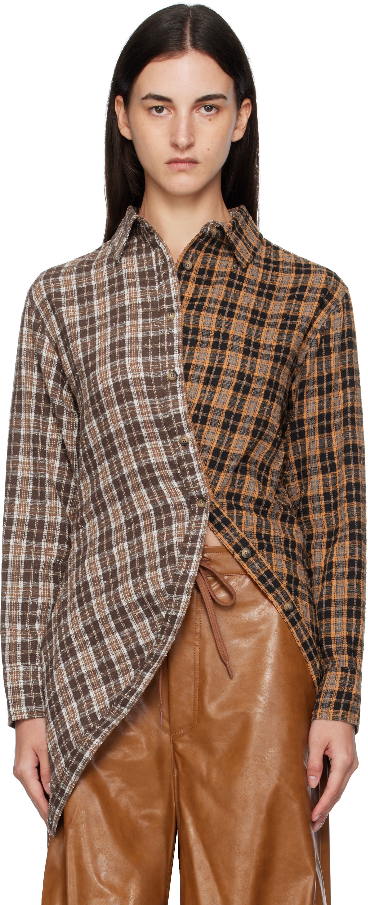 Košeľa Andersson Bell Andersson Bell Twist Check Shirt Hnedá | atb1361w, 0