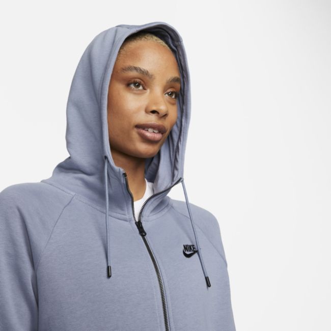 Mikina Nike Sportswear Essential Full-Zip Fleece Hoodie Modrá | DX2317-493, 1