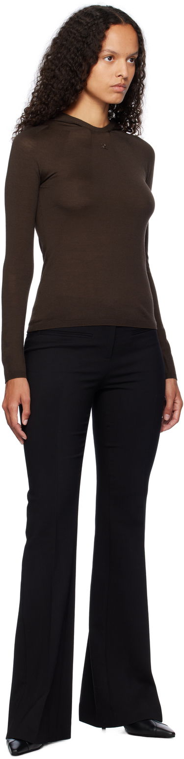 Mikina Courrèges Light Knit Hoodie Hnedá | 424MPU200FI0060, 3