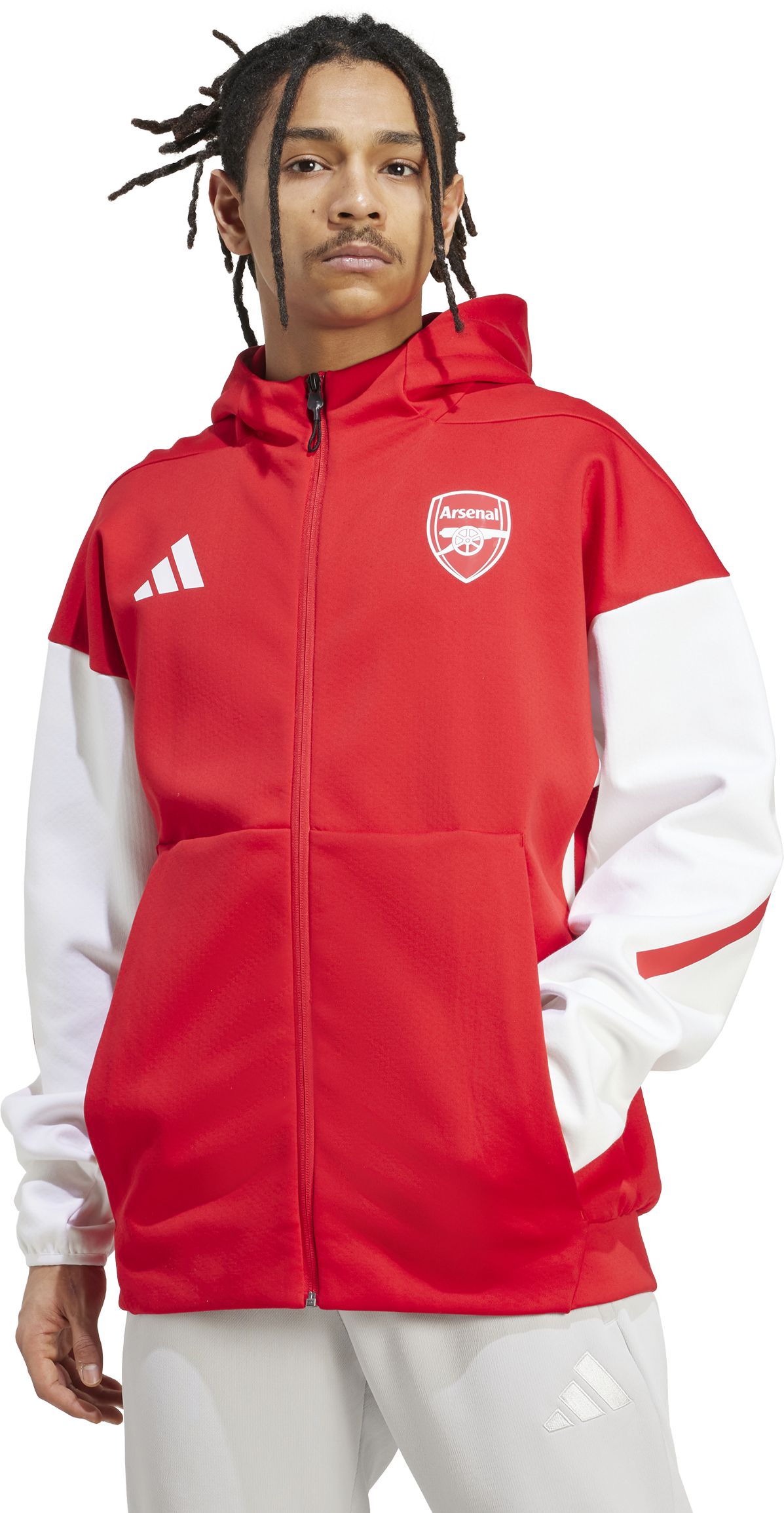 Mikina adidas Originals Arsenal FC Z.N.E. Anthem Full-Zip Hoodie Červená | jm9409, 1