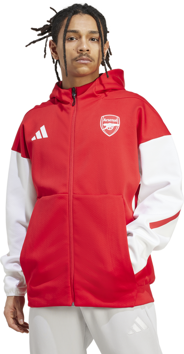 Mikina adidas Originals Arsenal FC Z.N.E. Anthem Full-Zip Hoodie Červená | jm9409, 1