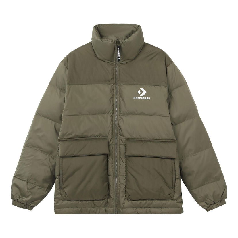 Prešívaná bunda Converse Chevron Down Jacket Zelené | 10023755-A04