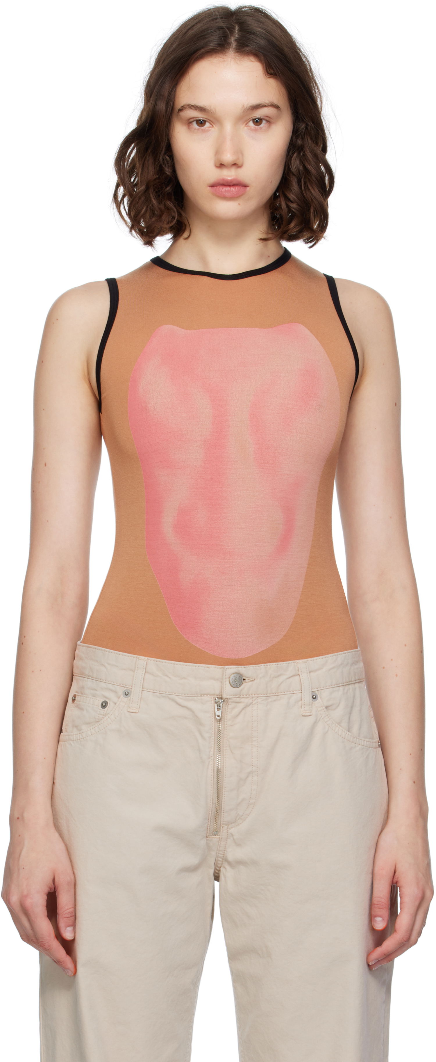 Body Baserange Baserange Alloy Sleeveless Bodysuit Béžová | BSAL-BA-AU25, 0