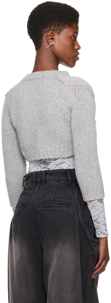 Sveter We11done Cropped Cardigan Šedá | WD-KC0-24-645-W-GY, 2