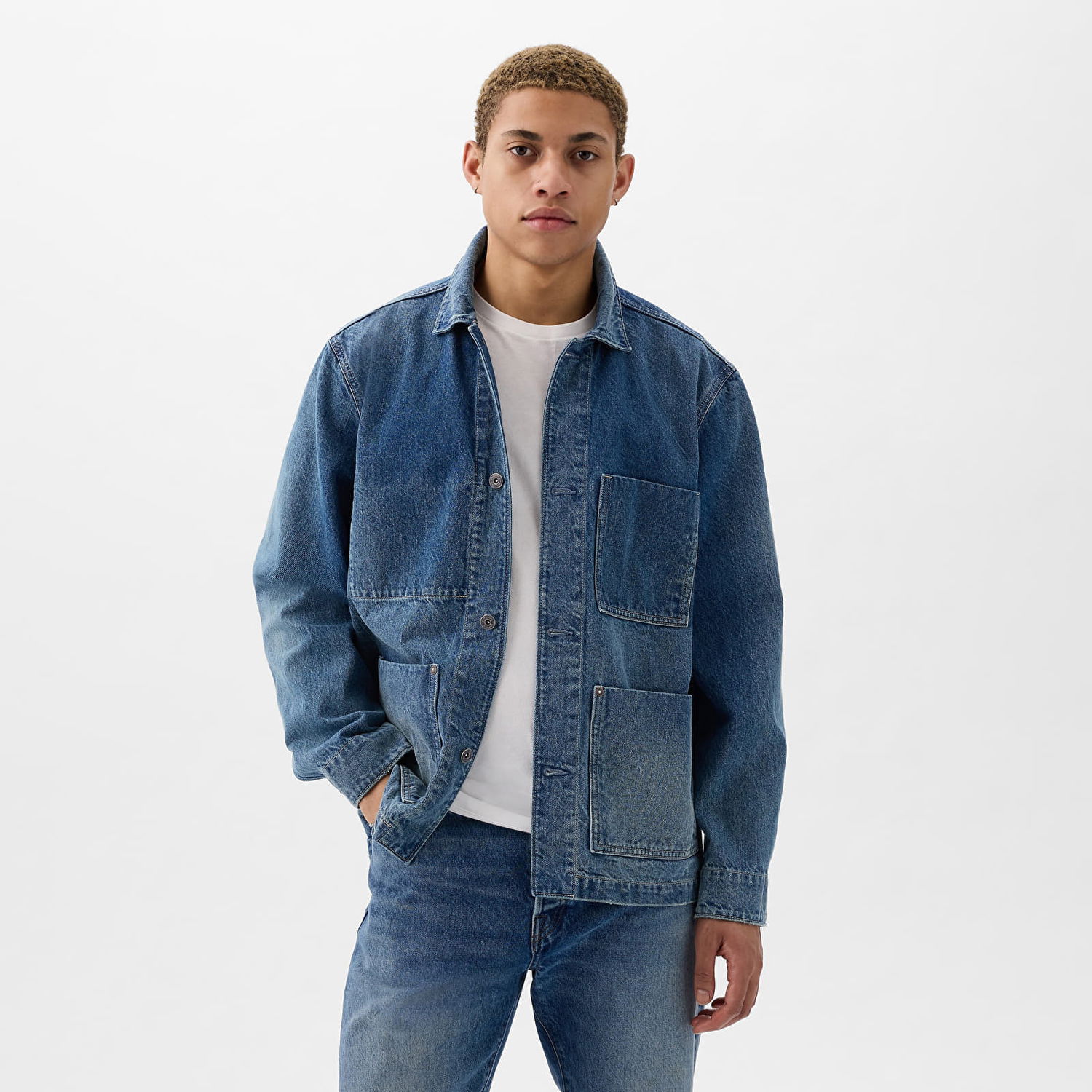 Bunda GAP Denim Chore Jacket Medium Wash Navy | 881119-00, 0
