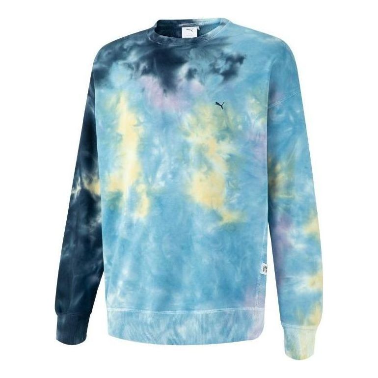 Sveter Puma Tie Dye Crewneck Sweatshirt Modrá | 539579-06