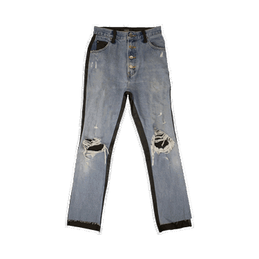 Džínsy AMIRI Denim Leather Pants Modrá | WBLTD CRFINK BLUE, 0