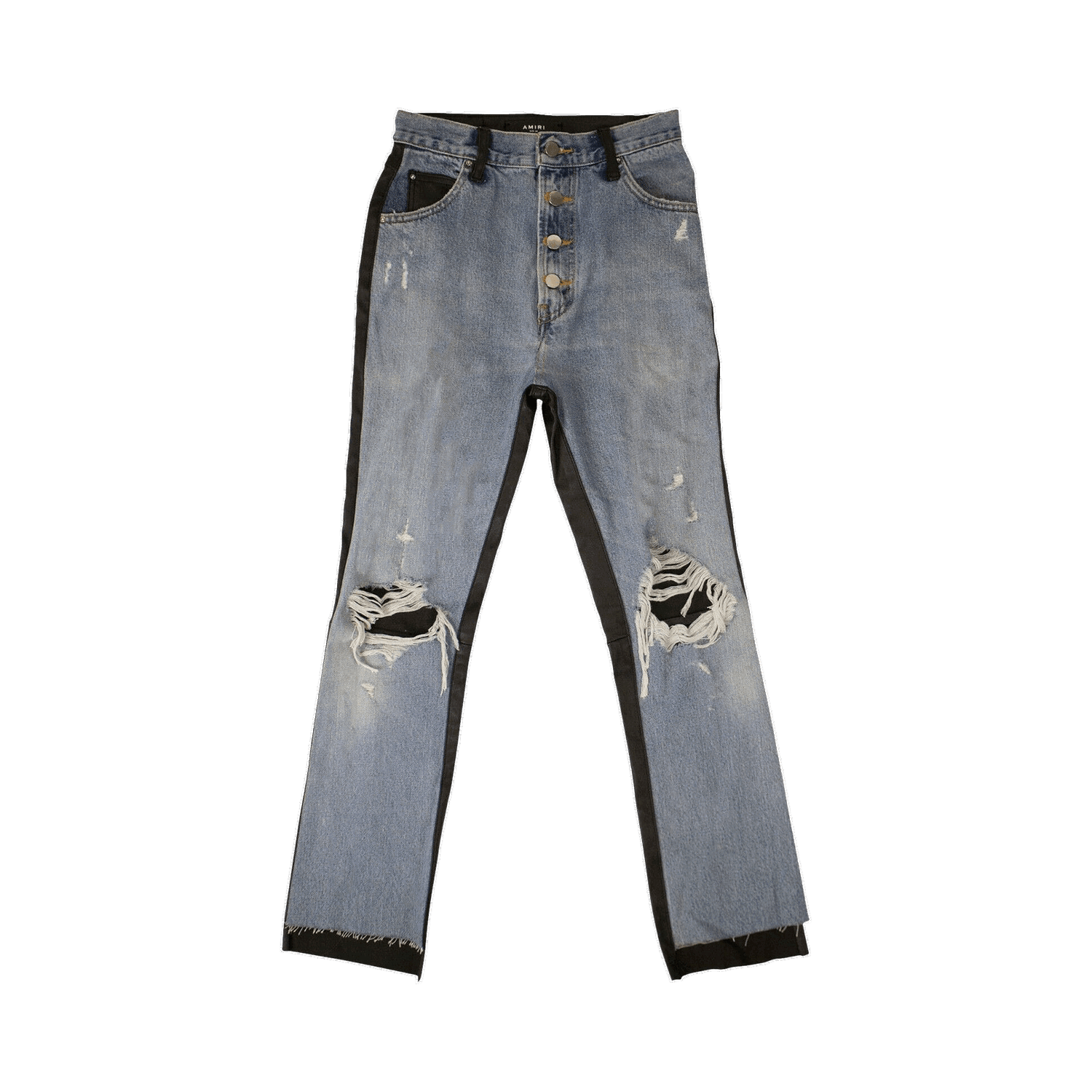 Džínsy AMIRI Denim Leather Pants Modrá | WBLTD CRFINK BLUE, 0