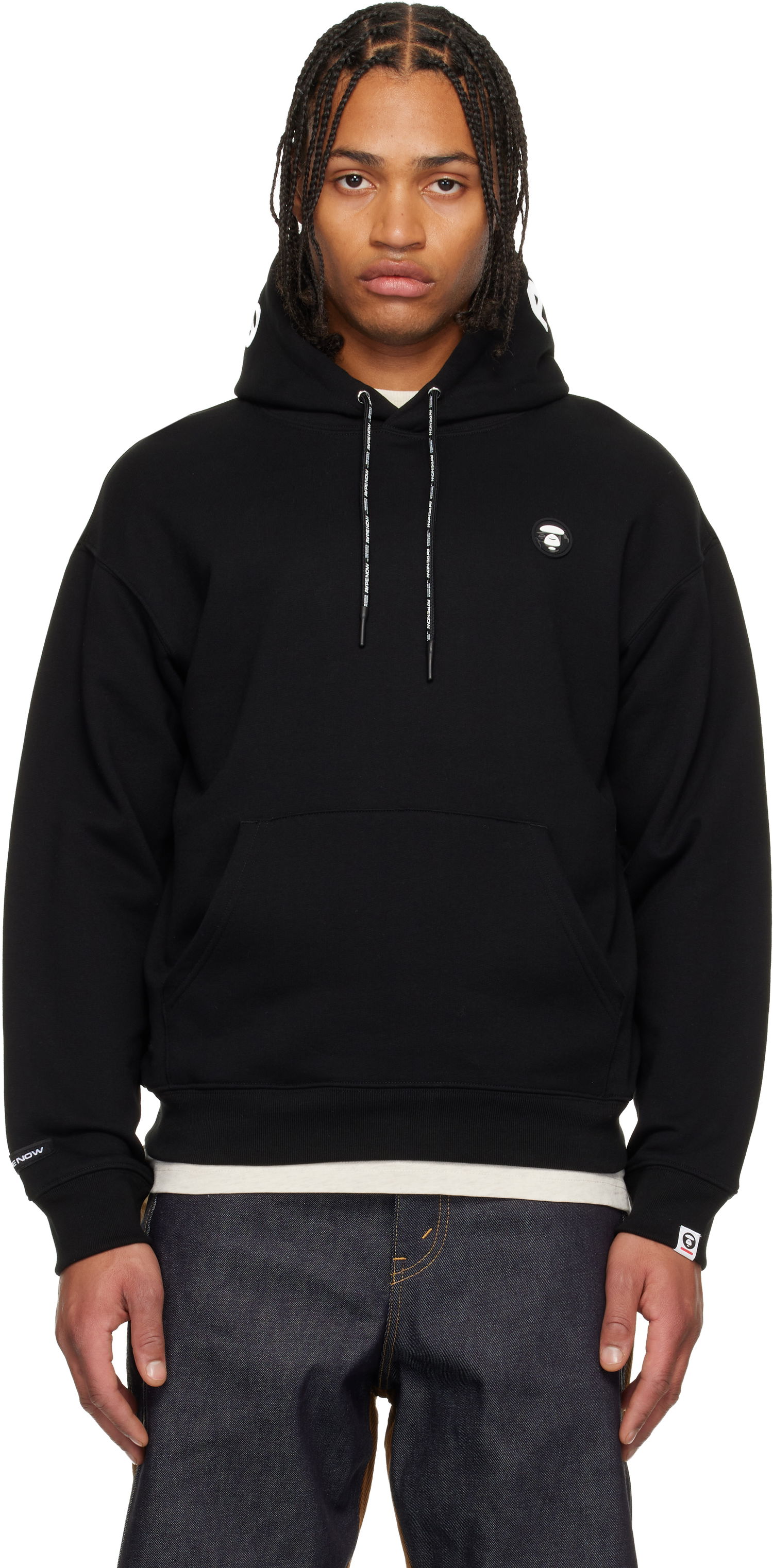 Mikina AAPE by A Bathing Ape 'AAPENOW' Moonface Hoodie Čierna | AAPSWMC354XXPBKX, 0