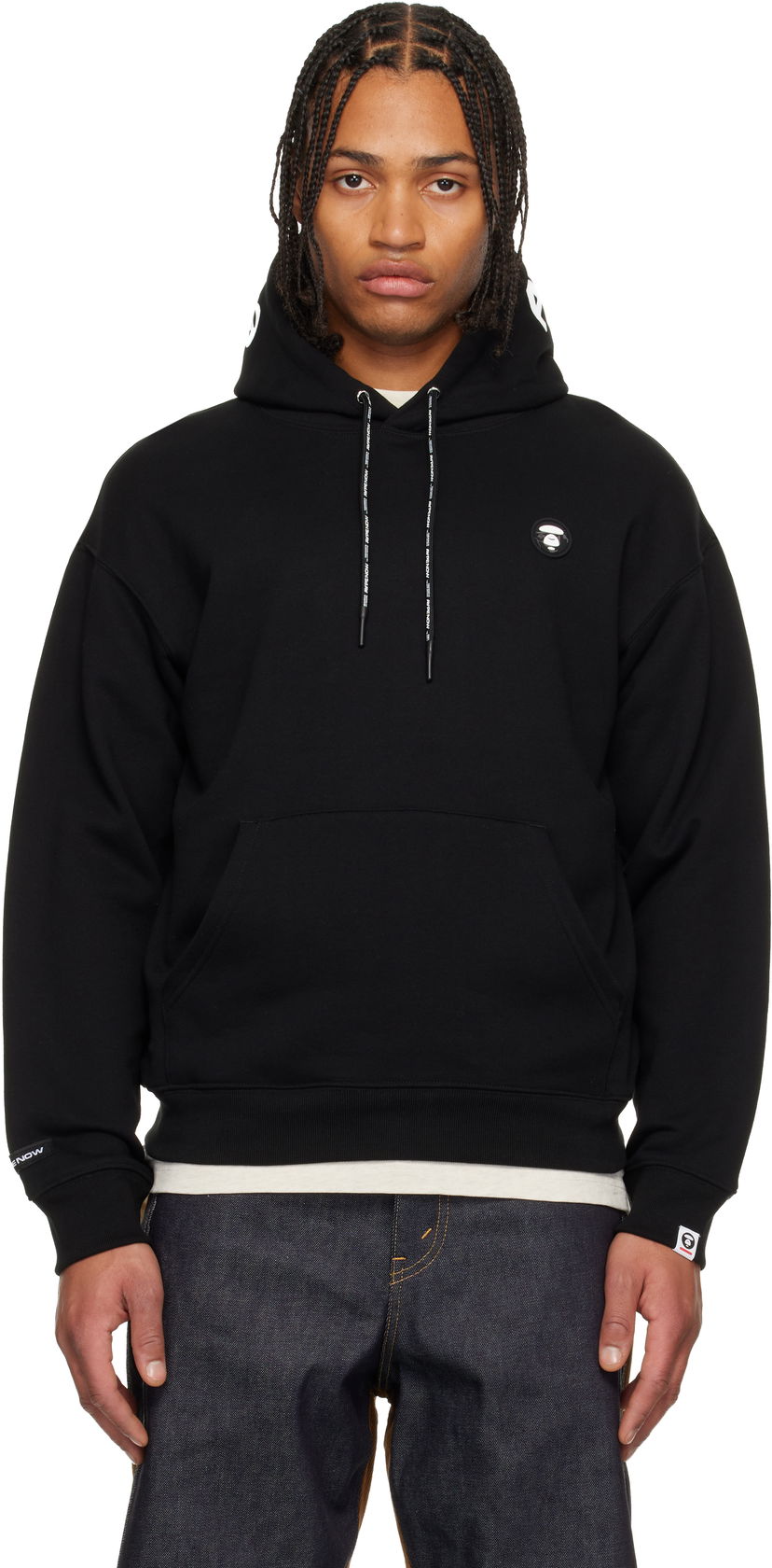 Mikina AAPE by A Bathing Ape 'AAPENOW' Moonface Hoodie Čierna | AAPSWMC354XXPBKX