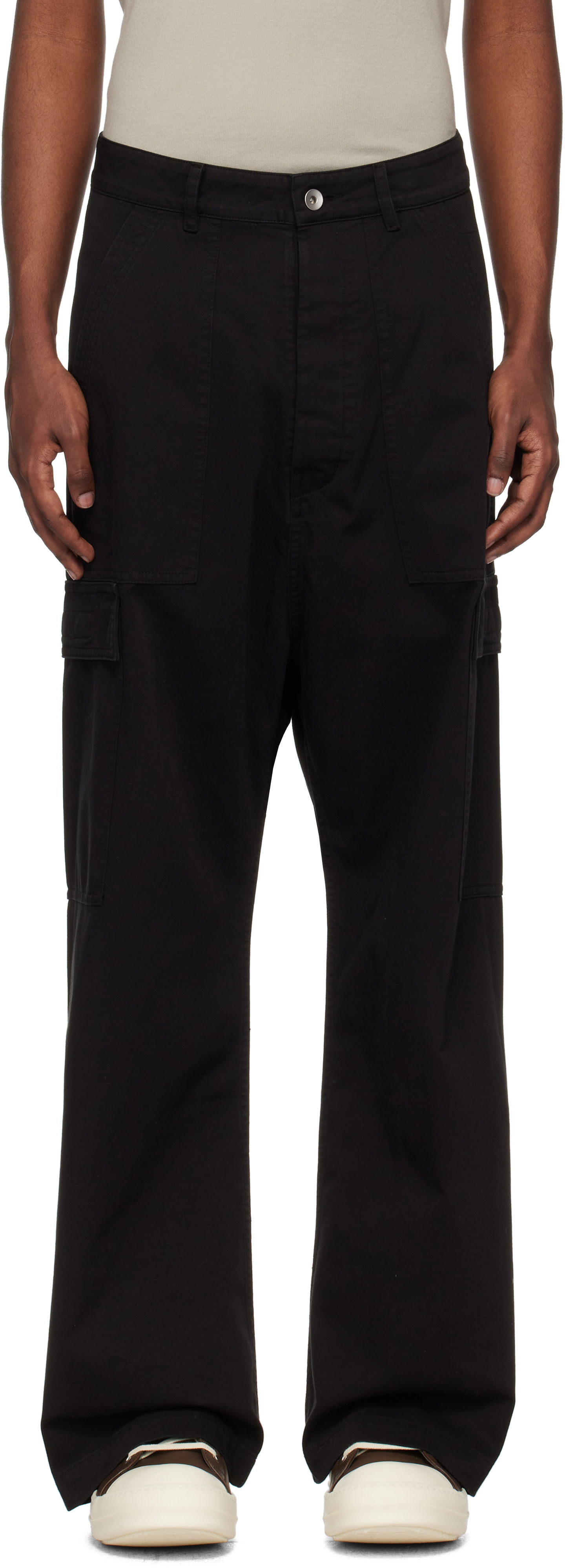 Cargo nohavice Rick Owens Cargo Pants Cotton Twill Čierna | DU02D2354 TW, 0