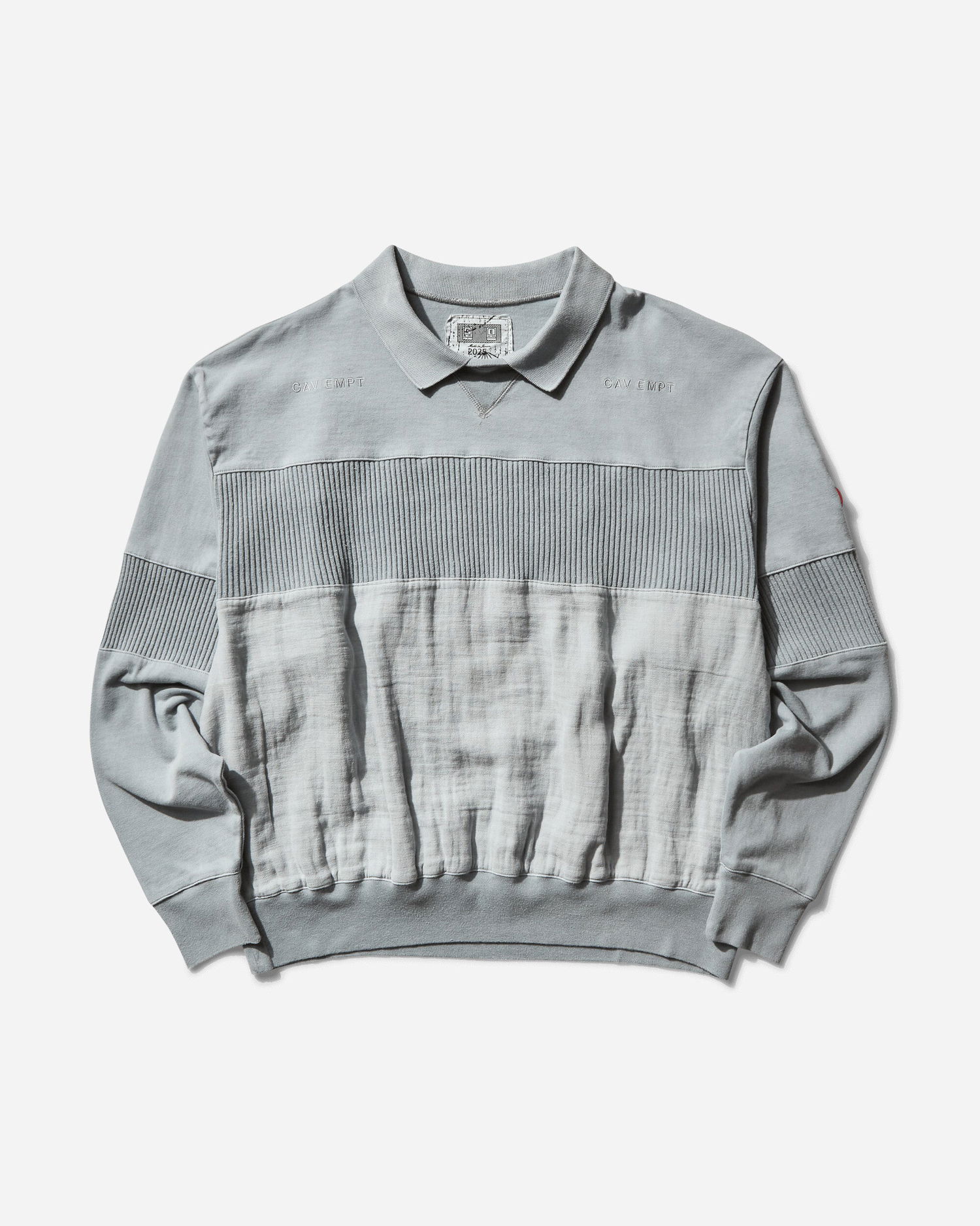 Sveter Cav Empt Overdye Collared Light Crewneck Sweatshirt Šedá | CES27CS21 GREY, 0