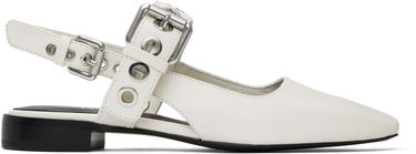 Starostlivosť o obuv rag & bone Rag & Bone Moto Astra Leather Slingback Slippers Biela | WFF25SF1013LE13, 0