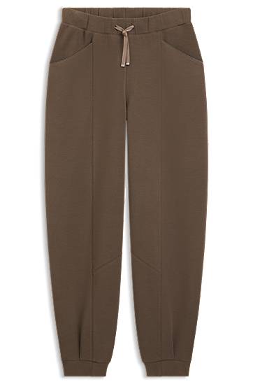 Súprava BOSS Relaxed-fit tracksuit bottoms with lustrous piping Hnedá | 50548633