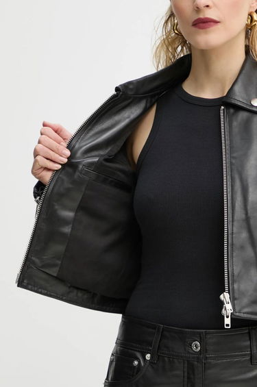 Bunda STAND STUDIO Stand Studio Brooke Cropped Leather Jacket Čierna | 66384.7750, 5