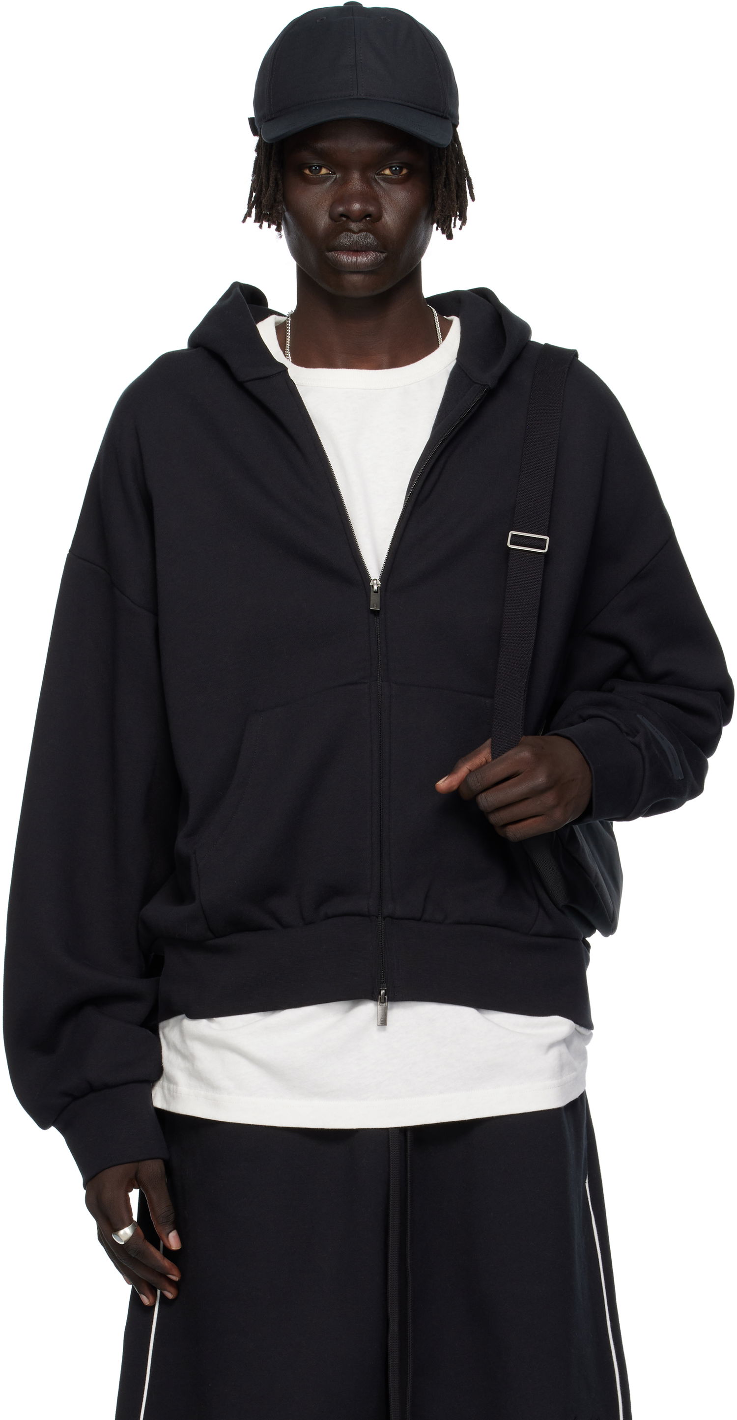 Mikina Fear of God Fear of God ESSENTIALS Classic Fit Fleece Zip-Up Hoodie Čierna | 192SP254780F, 0