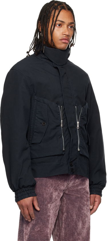 Bunda Dries Van Noten Dries Van Noten Overdyed Shell Jacket Navy | 252-020588-2101, 1