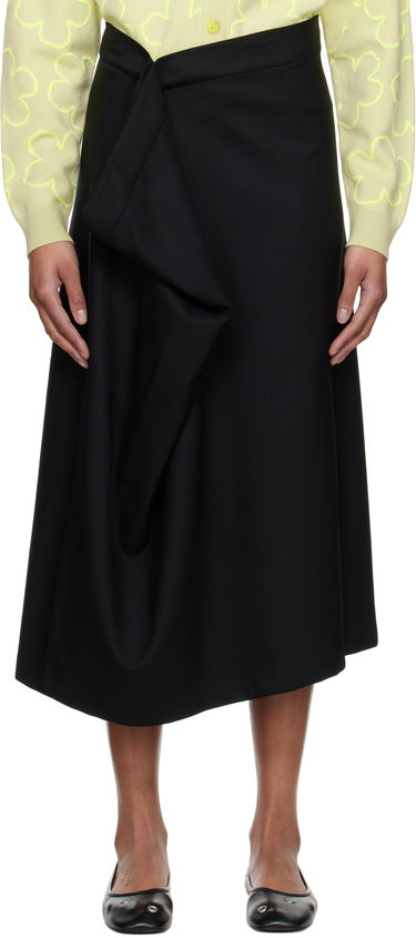 Sukňa KENZO Kenzo Paris Virgin Wool Draped Midi Skirt Čierna | FF52JU3149RA, 0