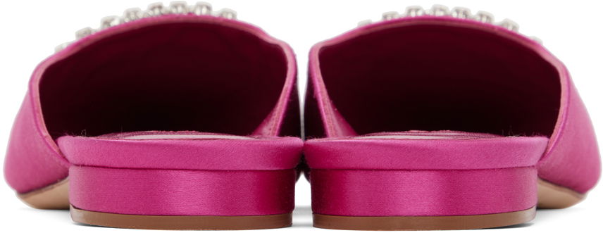 Starostlivosť o obuv Manolo Blahnik Manolo Blahnik Sigulona Satin Mules with Jewel Embellishment Ružová | 222-1039, 1