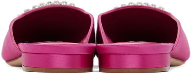 Starostlivosť o obuv Manolo Blahnik Manolo Blahnik Sigulona Satin Mules with Jewel Embellishment Ružová | 222-1039, 1