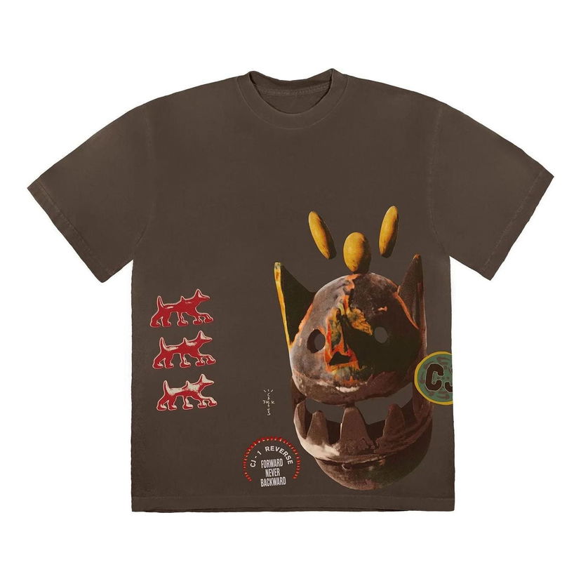 Tričko Cactus Jack by Travis Scott Travis Scott Never Backward T-Shirt Hnedá | CJFN-SS88